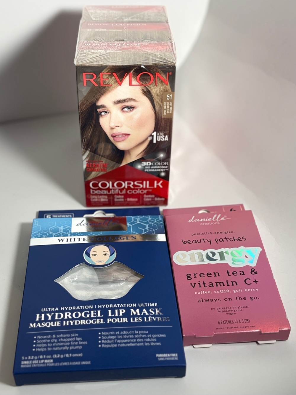 Ultimate Glow Up Bundle: Revlon ColorSilk Hair Color 3-Pack & Danielle Creations
